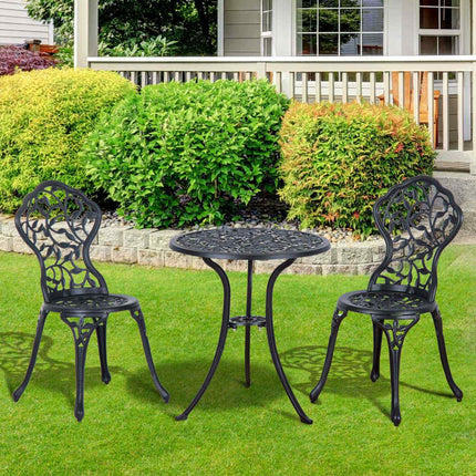 Black bistro set - 2-person balcony table and chairs