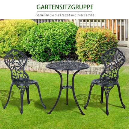 Black bistro set - 2-person balcony table and chairs