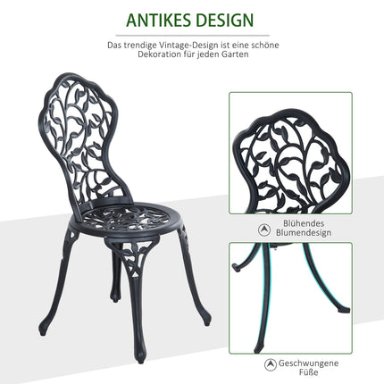 Black bistro set - 2-person balcony table and chairs