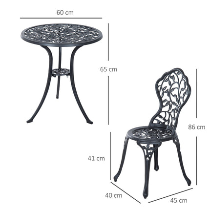 Black bistro set - 2-person balcony table and chairs