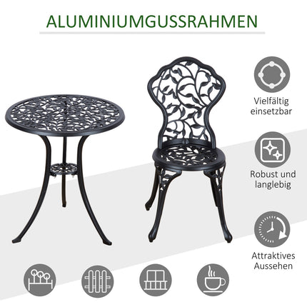 Black bistro set - 2-person balcony table and chairs