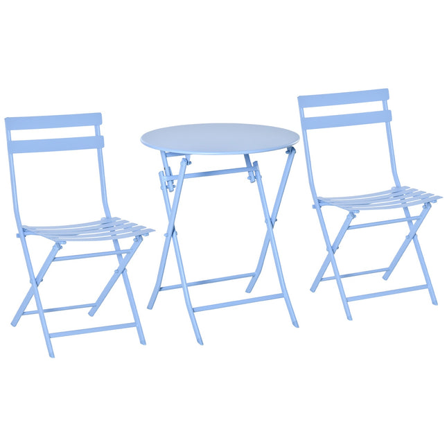 Bistro set for 2 – Light blue, outdoor furniture