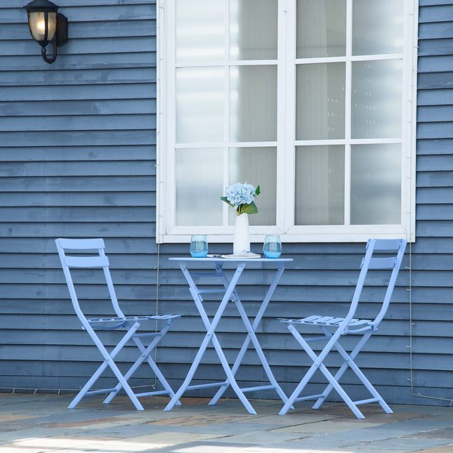 Bistro set for 2 – Light blue, outdoor furniture
