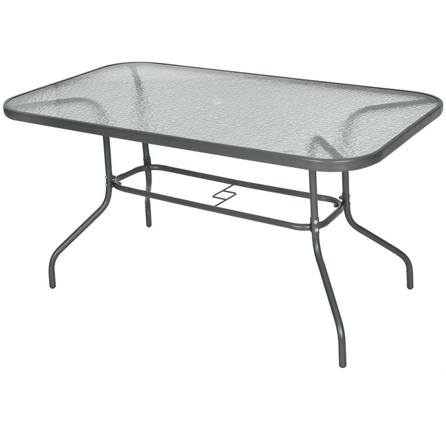Garden bistro table, Top in tempered glass, 140x80x70 Cm