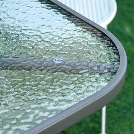 Garden bistro table, Top in tempered glass, 140x80x70 Cm