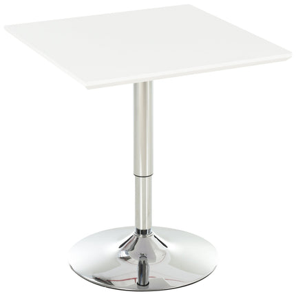 Height-adjustable Square Steel Bistro table, 60x60 cm, White