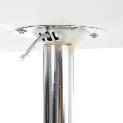 Height-adjustable Square Steel Bistro table, 60x60 cm, White