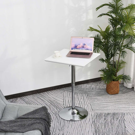 Height-adjustable Square Steel Bistro table, 60x60 cm, White