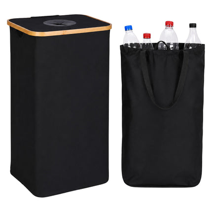 Black 100L Bottle Collection Bin with Removable Bag