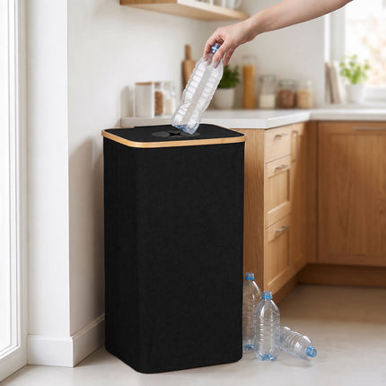 Black 100L Bottle Collection Bin with Removable Bag