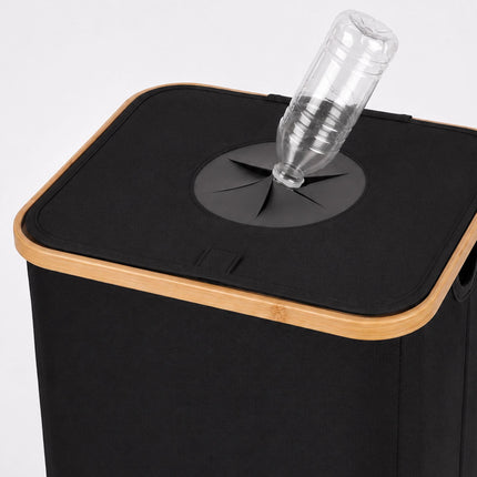 Black 100L Bottle Collection Bin with Removable Bag