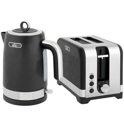 Black 1.7L Kettle & 2-Slice Toaster Set, 2200W