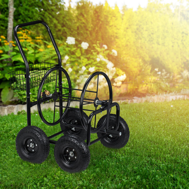 Black 4 Wheel Hose Trolley