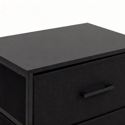 Black 5-Drawer Fabric Chest – Metal Frame, MDF Top