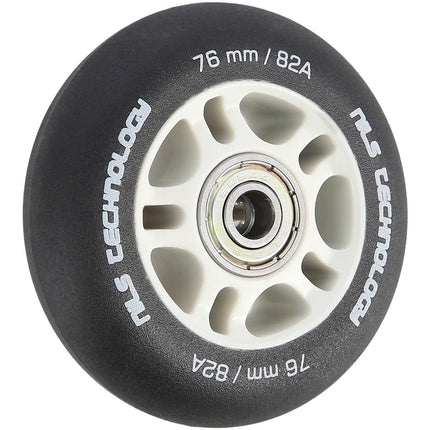 Black 76x24 82A PU Wheels & ABEC-9 Bearings Set