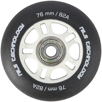 Black 76x24 82A PU Wheels & ABEC-9 Bearings Set