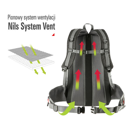 Black Backpack, 25L Capacity, Lightweight Design