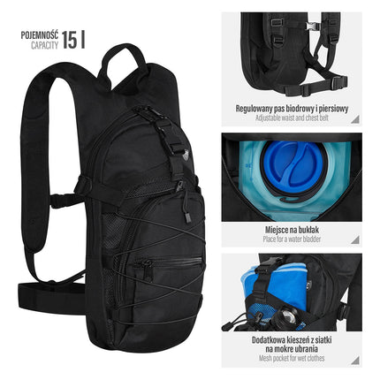 Black Backpack, Durable, Spacious, Travel-Friendly