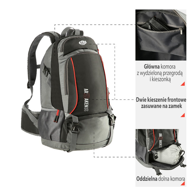 Black Backpack, Large Capacity, Durable Material