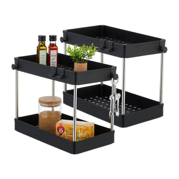 Zwarte onderkastplanken, set van 2 - keukenorganizers