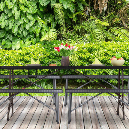 Black Beer Bench set of 2