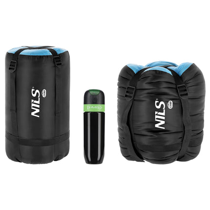 Black-Blue Sleeping Bag, Lightweight, Compact