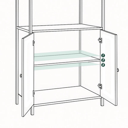 Black Bookcase with Storage Unit, MDF & Metal, 4 Shelves
