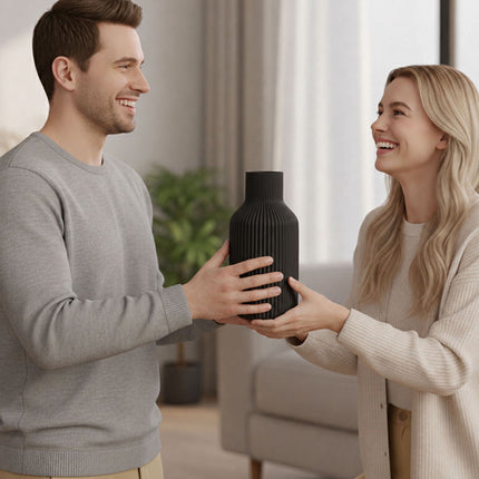 Black Ceramic Vase Set of 3 – Scandinavian Style