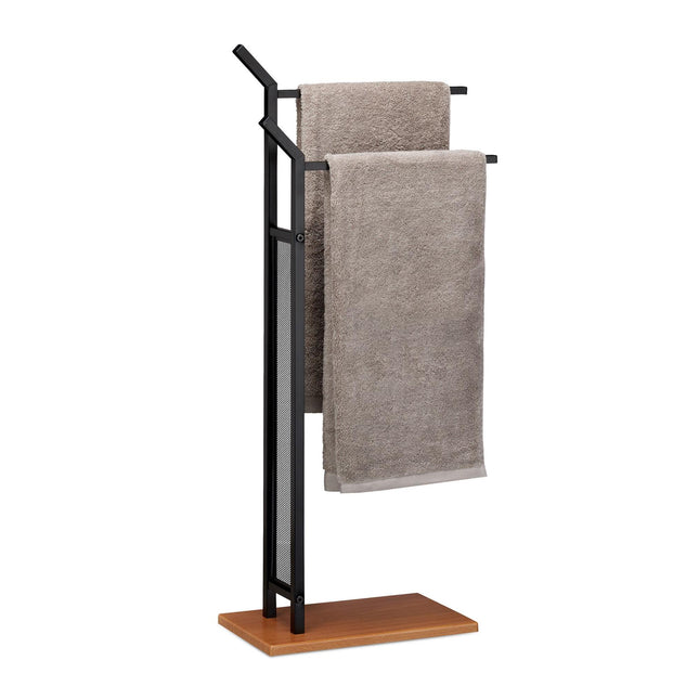 Black Double Rail Towel Rack