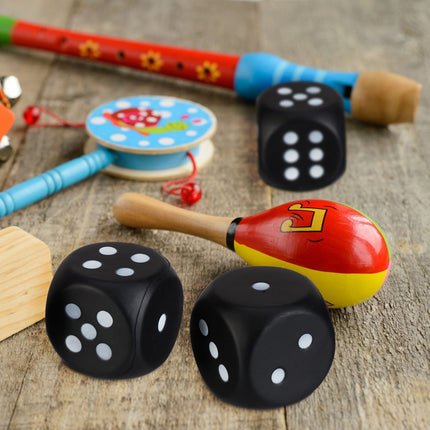 Black Foam Dice Set – 6 Pieces, Soft & Quiet