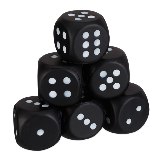 Black Foam Dice Set – 6 Pieces, Soft & Quiet