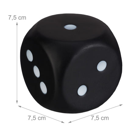 Black Foam Dice Set – 6 Pieces, Soft & Quiet