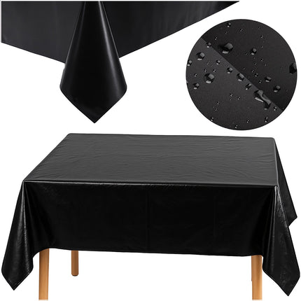 Black Foil Tablecloth, 137x274cm, Waterproof & Reusable