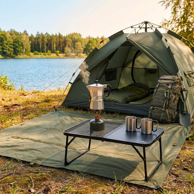 Black Folding Camping Table – Lightweight, Compact, 60x40 cm