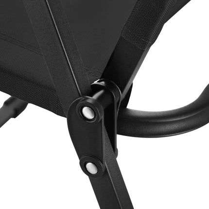 Black Folding Chair, Iron Frame, 900D Polyester Seat