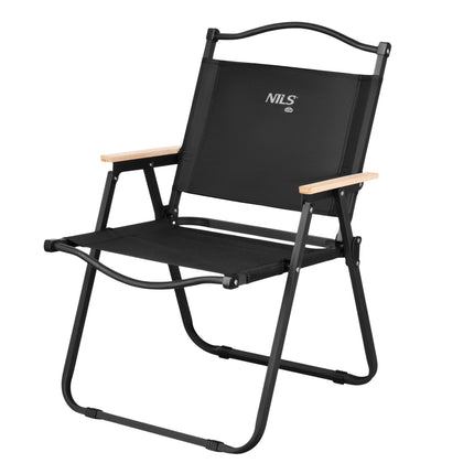 Black Folding Chair, Iron Frame, 900D Polyester Seat