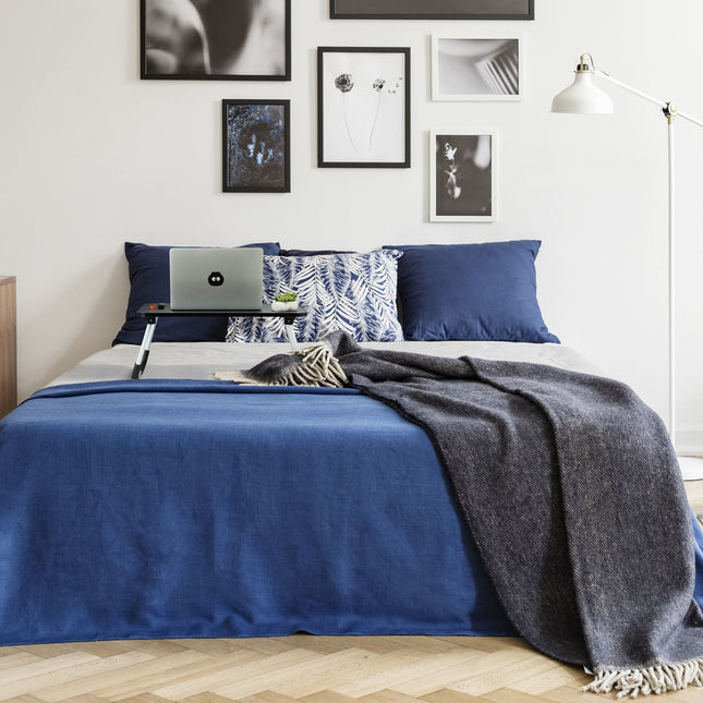 Black Folding Lap Desk – Laptop Bed Tray with Iron Frame