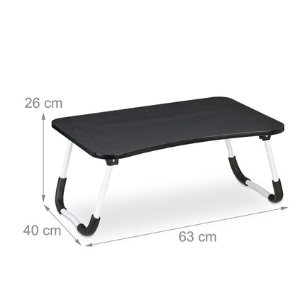 Black Folding Lap Desk – Laptop Bed Tray with Iron Frame