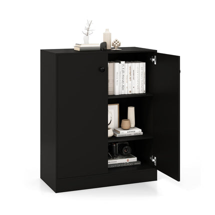 Black Freestanding Sideboard with Adjustable Shelves, 72x34x85.5 cm