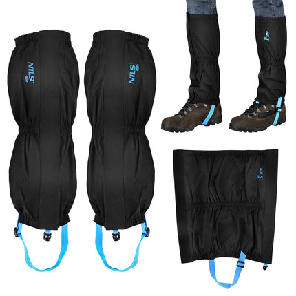 Black Gaiters, Waterproof, Adjustable Size