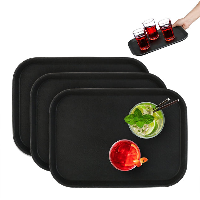 Black Gastro Trays 35x25cm, Set of 3