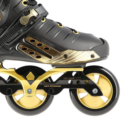 Black-Gold Slalom Inline Skates, Size 35