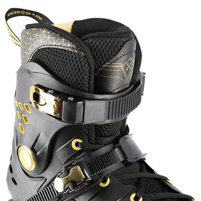 Black-Gold Slalom Inline Skates, Size 35