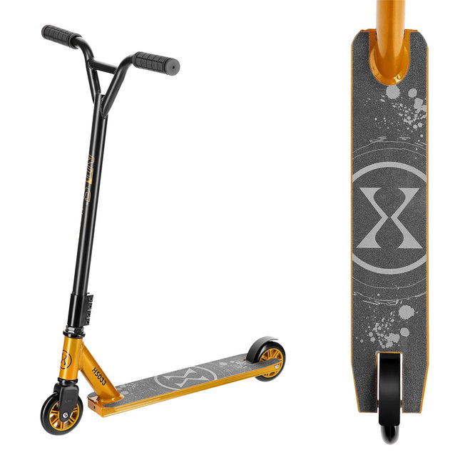 Black-Gold Stunt Scooter, Durable Design