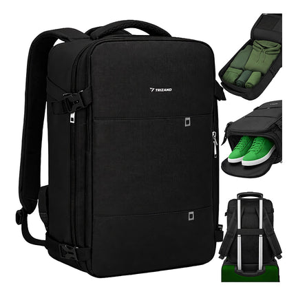 Black Hiking Backpack, 40x20x25 cm, USB Port