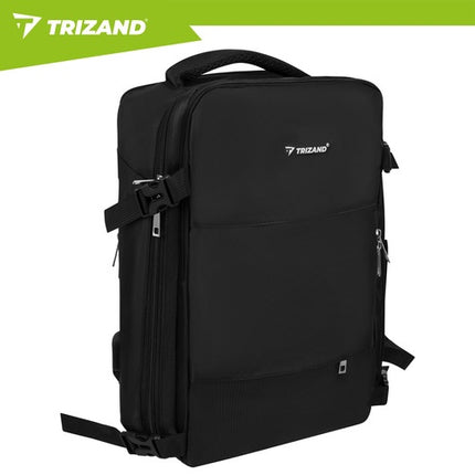 Black Hiking Backpack, 40x20x25 cm, USB Port