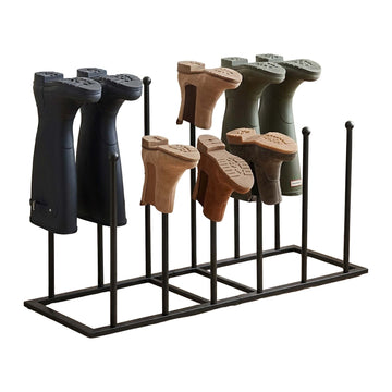 Black Iron Boot Rack for 4-8 Pairs, Indoor/Outdoor Use