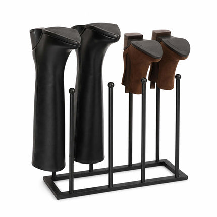 Black Iron Boot Rack for 4 Pairs, 45x41x25 cm