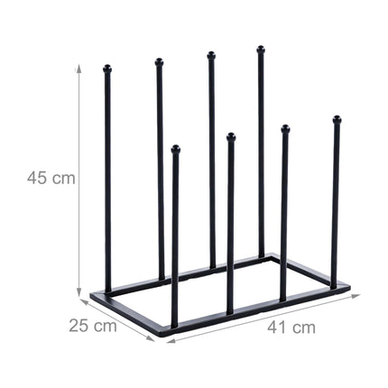 Black Iron Boot Rack for 4 Pairs, 45x41x25 cm