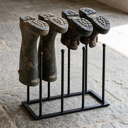 Black Iron Boot Rack for 4 Pairs, 45x41x25 cm